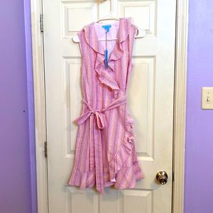 NWT Draper James pin stripe wrap dress,size 8